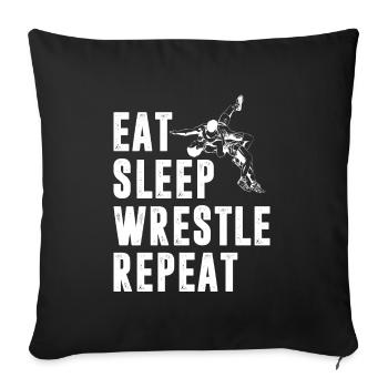 Lutte Lutte Cadeau de lutteur lutteur - Housse de coussin décorative 45 x 45 cm - noir - Devant
