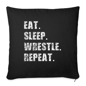 Lutte Lutte Cadeau de lutteur lutteur - Housse de coussin décorative 45 x 45 cm - noir - Devant