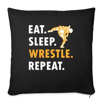 Wrestling Ringen Wrestler Ringer Geschenk - Sofakissenbezug 45 x 45 cm - Schwarz - Vorne