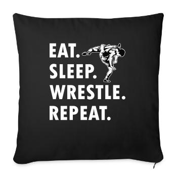 Lutte Lutte Cadeau de lutteur lutteur - Housse de coussin décorative 45 x 45 cm - noir - Devant