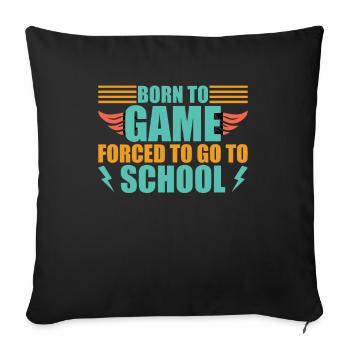 Daily routine of a gamer Gaming Sleeping - Sofa pillowcase 17,3'' x 17,3'' (45 x 45 cm) - black - Front
