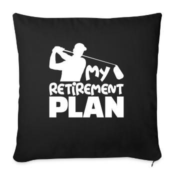 Retraite Golf Golf Sport Sporty Pension - Housse de coussin décorative 45 x 45 cm - noir - Devant