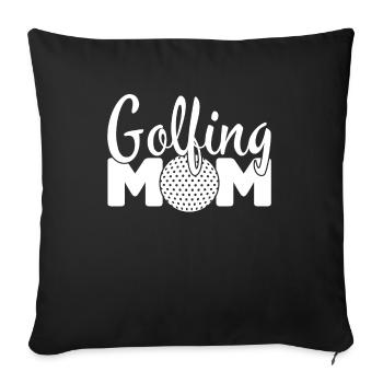 Golfspieler Golfer Golfschläger Golfen Golf Mutter - Sofakissenbezug 45 x 45 cm - Schwarz - Vorne
