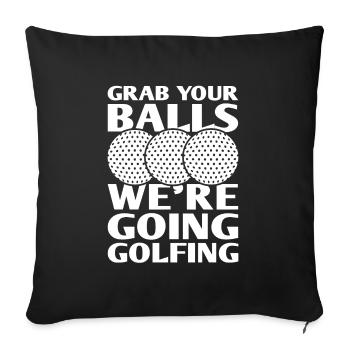 Golf Golfer Gift Hobby Club Quote - Sofa pillowcase 17,3'' x 17,3'' (45 x 45 cm) - black - Front
