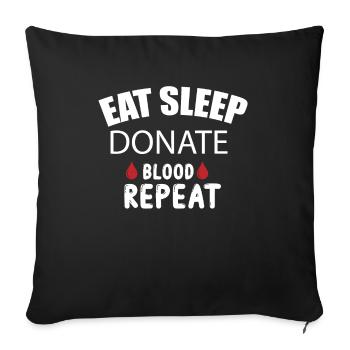 Blood donation Blood donations Blood donors - Sofa pillowcase 17,3'' x 17,3'' (45 x 45 cm) - black - Front