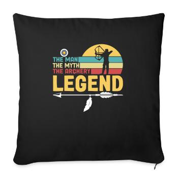 Archery - Bow Hunter Design Archery Arrow - Sofa pillowcase 17,3'' x 17,3'' (45 x 45 cm) - black - Front