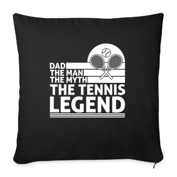 Tennis père court de tennis joueur de tennis jeu de tennis - Housse de coussin décorative 45 x 45 cm - noir - Devant