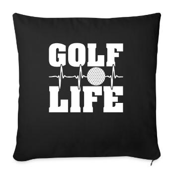 Golf Golfer Gift Hobby Club Quote - Sofa pillowcase 17,3'' x 17,3'' (45 x 45 cm) - black - Front