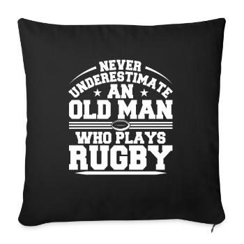Rugby Player Rugbyball Team Game Club - Sofa pillowcase 17,3'' x 17,3'' (45 x 45 cm) - black - Front