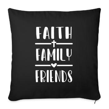 Christianity Jesus Religion Faith Cross Family - Sofa pillowcase 17,3'' x 17,3'' (45 x 45 cm) - black - Front