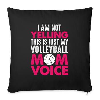 Volleyball Maman Jeu Sports Jeu Mama - Housse de coussin décorative 45 x 45 cm - noir - Devant