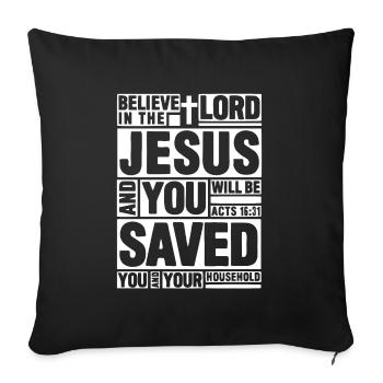 Christianity Jesus Religion Faith Cross Prayer - Sofa pillowcase 17,3'' x 17,3'' (45 x 45 cm) - black - Front