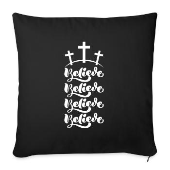 Christianity Jesus Religion Faith Cross Prayer - Sofa pillowcase 17,3'' x 17,3'' (45 x 45 cm) - black - Front