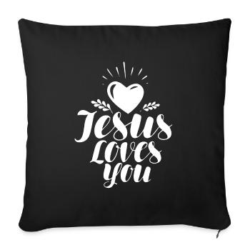 Christianity Jesus Religion Faith Cross Prayer - Sofa pillowcase 17,3'' x 17,3'' (45 x 45 cm) - black - Front