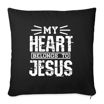 Christianity Jesus Religion Faith Cross Prayer - Sofa pillowcase 17,3'' x 17,3'' (45 x 45 cm) - black - Front