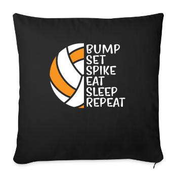 Volleyball volley servir joueur de volley-ball - Housse de coussin décorative 45 x 45 cm - noir - Devant
