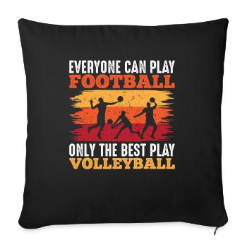 Volleyball volley servir joueur de volley-ball - Housse de coussin décorative 45 x 45 cm - noir - Devant