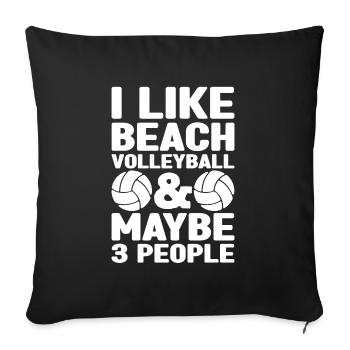 Volleyball volley servir joueur de volley-ball - Housse de coussin décorative 45 x 45 cm - noir - Devant