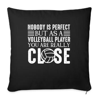 Volleyball volley servir joueur de volley-ball - Housse de coussin décorative 45 x 45 cm - noir - Devant