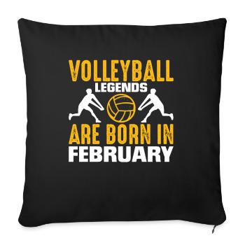 Volleyball player birthday February Volleyball player - Sofa pillowcase 17,3'' x 17,3'' (45 x 45 cm) - black - Front