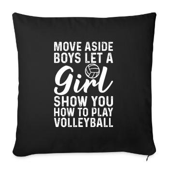 Volleyball Girls Volleyball Player Woman Ball - Sofa pillowcase 17,3'' x 17,3'' (45 x 45 cm) - black - Front