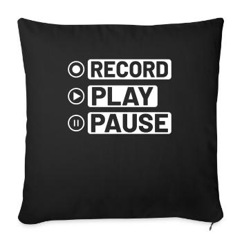 Musicien vinyle Musique rétro Vinyle Vintage Musique Making - Housse de coussin décorative 45 x 45 cm - noir - Devant