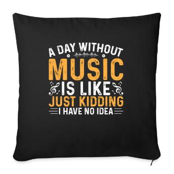 Vinyl Musician Retro Music Vinyl Vintage Music Making - Sofa pillowcase 17,3'' x 17,3'' (45 x 45 cm) - black - Front