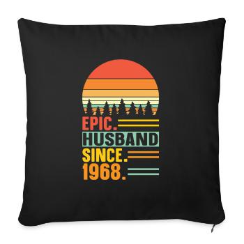 Meilleur mari depuis 1968 - Cadeau d’anniversaire - Housse de coussin décorative 45 x 45 cm - noir - Devant