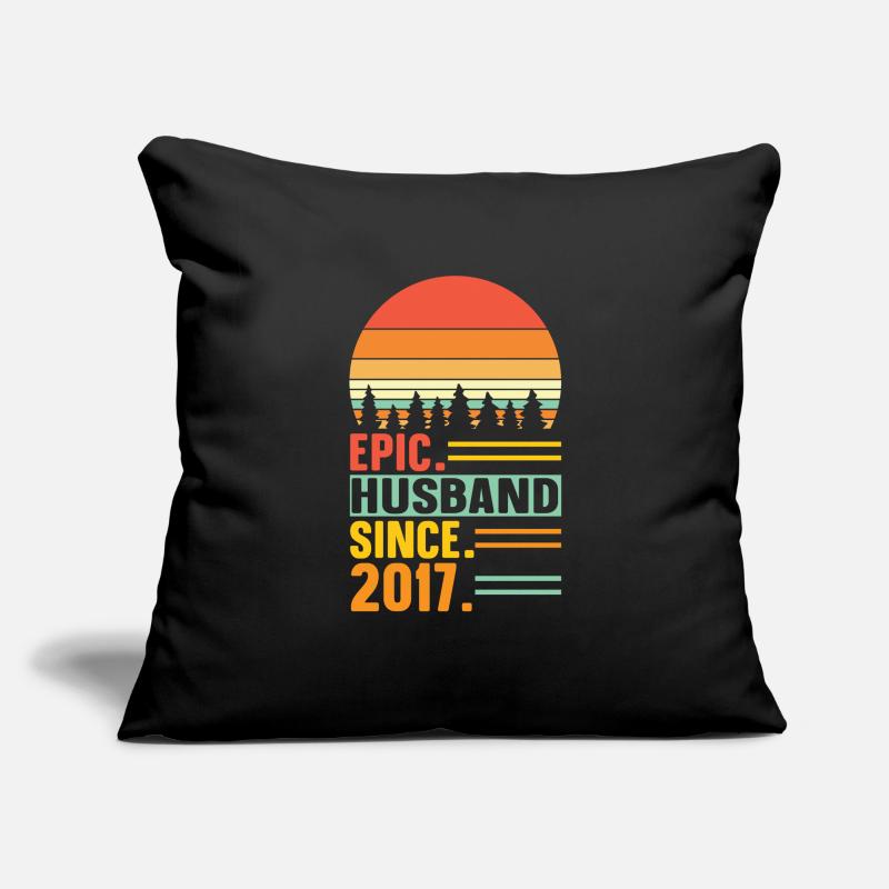 Best Husband Since 2017 - Anniversary Gift Sofa pillowcase 17,3'' x 17,3'' (45 x 45 cm)