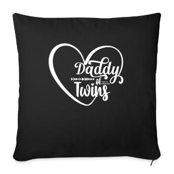 Twin daddy Father Daddy Father Twins - Sofa pillowcase 17,3'' x 17,3'' (45 x 45 cm) - black - Front