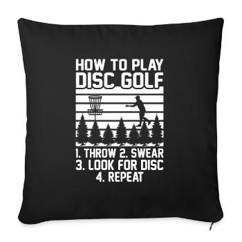 Disc Golf Disc Golf Frisbee Tree Basket Drop - Housse de coussin décorative 45 x 45 cm - noir - Devant