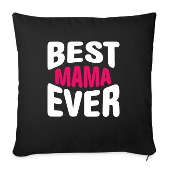 Meilleur cadeau de maman de la fête des mères - Housse de coussin décorative 45 x 45 cm - noir - Devant