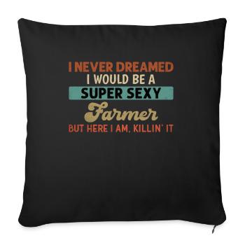 Farmer Tractor Agriculture Farmer Tractor Farm - Sofa pillowcase 17,3'' x 17,3'' (45 x 45 cm) - black - Front