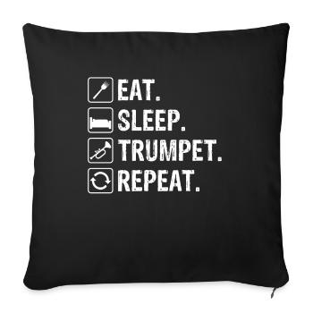 Trumpet Orchestra Musician Trumpeter Brass Music - Sofa pillowcase 17,3'' x 17,3'' (45 x 45 cm) - black - Front