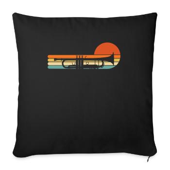 Trumpet Orchestra Musician Trumpeter Brass Music - Sofa pillowcase 17,3'' x 17,3'' (45 x 45 cm) - black - Front