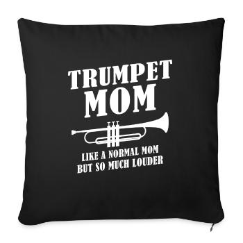 Trompette Jouant de la Mère Trompette Maman - Housse de coussin décorative 45 x 45 cm - noir - Devant