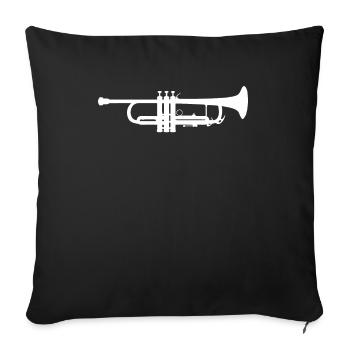 Trumpet Orchestra Musician Trumpeter Brass Music - Sofa pillowcase 17,3'' x 17,3'' (45 x 45 cm) - black - Front