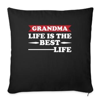 Grandma Pensioner Grandma Grandson Granddaughter Grandma - Sofa pillowcase 17,3'' x 17,3'' (45 x 45 cm) - black - Front