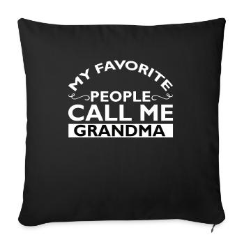 Grandma Pensioner Grandma Grandson Granddaughter Grandma - Sofa pillowcase 17,3'' x 17,3'' (45 x 45 cm) - black - Front