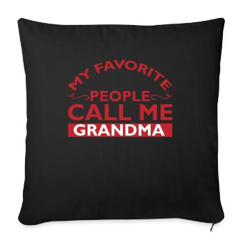 Grandma Pensioner Grandma Grandson Granddaughter Grandma - Sofa pillowcase 17,3'' x 17,3'' (45 x 45 cm) - black - Front