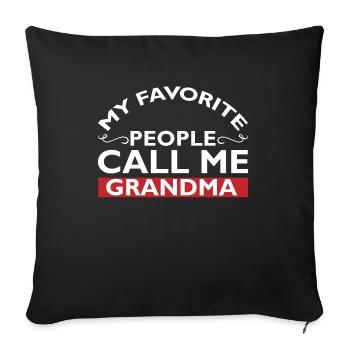 Grandma Pensioner Grandma Grandson Granddaughter Grandma - Sofa pillowcase 17,3'' x 17,3'' (45 x 45 cm) - black - Front