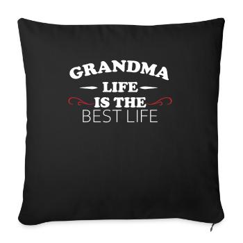 Grandma Pensioner Grandma Grandson Granddaughter Grandma - Sofa pillowcase 17,3'' x 17,3'' (45 x 45 cm) - black - Front