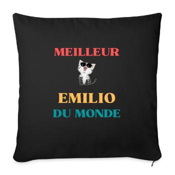 Meilleur emilio du monde - Housse de coussin décorative 45 x 45 cm - noir - Devant