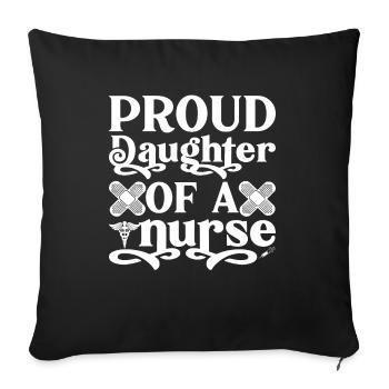 Nurse's sister Nurse - Sofa pillowcase 17,3'' x 17,3'' (45 x 45 cm) - black - Front