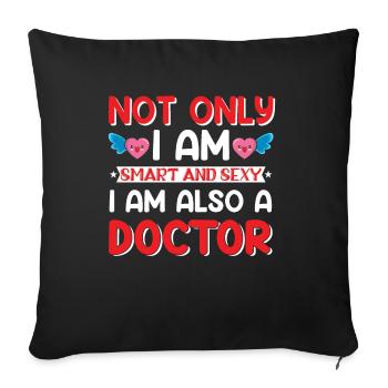 Titre du docteur - Sexy Doctor Funny - Housse de coussin décorative 45 x 45 cm - noir - Devant