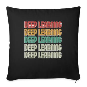 Deep Learning Machine Learning AI KI - Sofakissenbezug 45 x 45 cm - Schwarz - Vorne