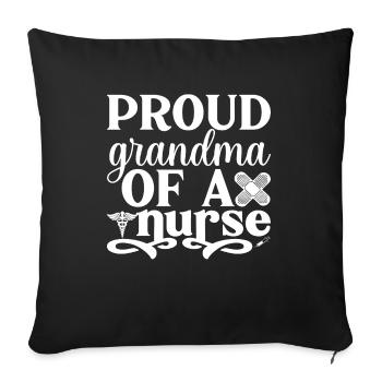 Grandma of a nurse Grandma nurse - Sofa pillowcase 17,3'' x 17,3'' (45 x 45 cm) - black - Front