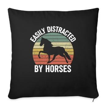 Riding Horse Horse Owner Horse Quote Riding Race - Sofa pillowcase 17,3'' x 17,3'' (45 x 45 cm) - black - Front