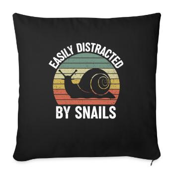 Escargot Coquille d’escargot Chers amis cadeau - Housse de coussin décorative 45 x 45 cm - noir - Devant