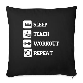 Sport Fitness Gym Teacher Pedagogue School Dumbbell - Sofa pillowcase 17,3'' x 17,3'' (45 x 45 cm) - black - Front